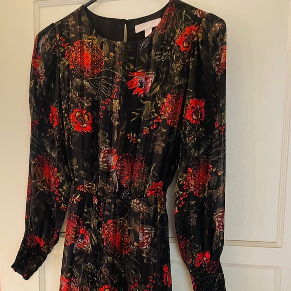 Chelsea28 Dresses & Skirts - Red Floral Black Dress